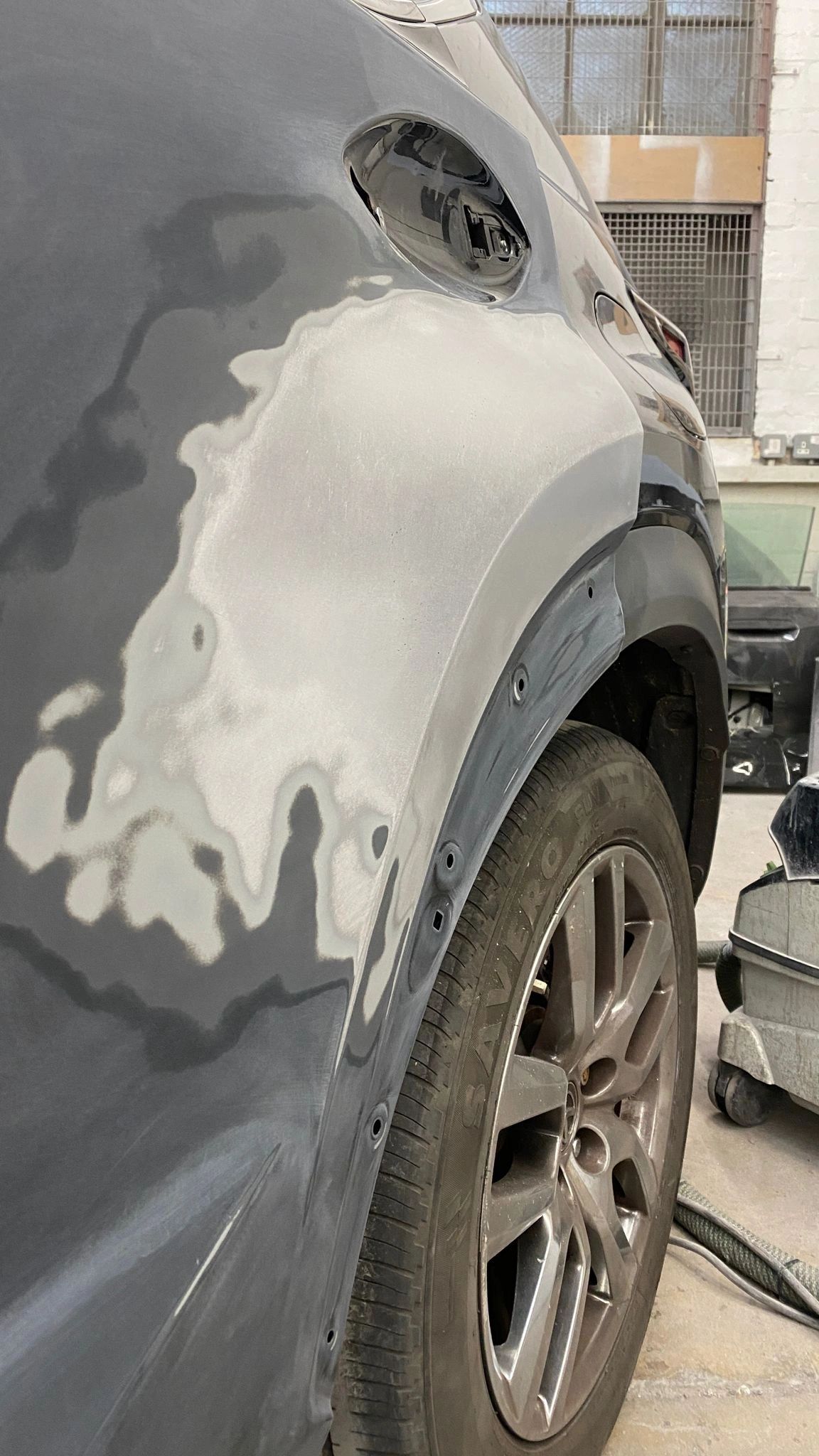 Grey fender in primer